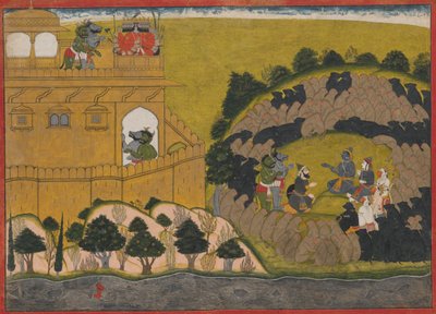 Rama libère les espions démons Shuka et Sarana : Folio de la série du Siège de Lanka - Manaku
