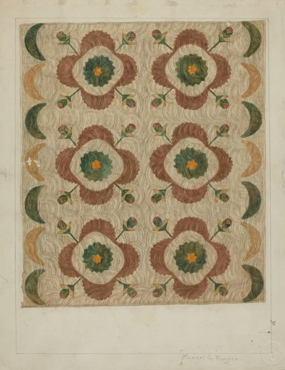 Couverture en appliqué et matelassée - Manuel G. Runyan