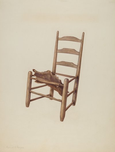 Chaise artisanale - Siège en cuir brut - Manuel G. Runyan