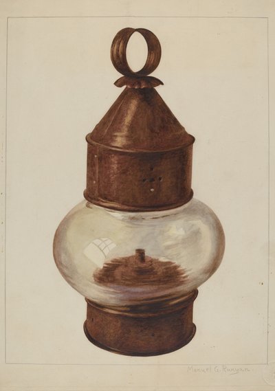 Lampe de rue suspendue, vers 1938 - Manuel G. Runyan