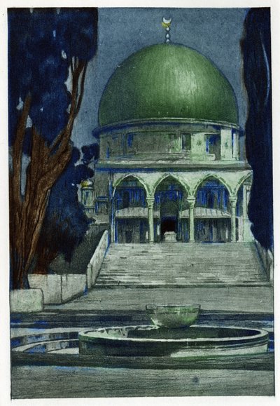 Mosquée Al-Aqsa à Jérusalem. Gravure par Manuel Orazzi (1860-1934), dans "L