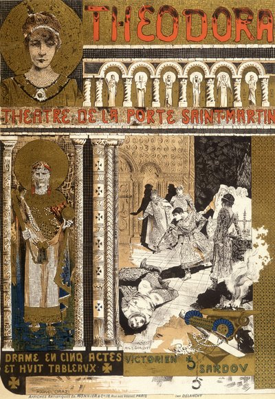 Théodora, au théâtre de la Porte Saint Martin à Paris. Illustration de Manuel Orazi - Manuel Orazi