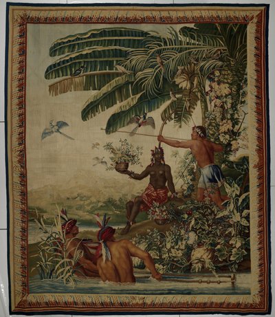 Les pêcheurs, Tapisserie de la série Les Anciennes Indes - Manufacture Royale des Gobelins