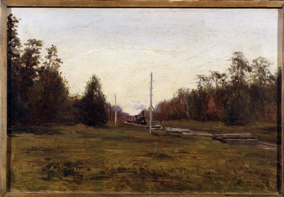 Paysage avec un train - Manuil Christoforovich Aladzhalov