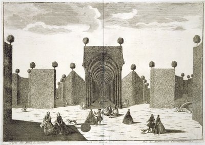 Les jardins topiaires, de Delights of the Villa Castellazzo, par Domenico Felice Leonardi, publié en 1743 - Marc