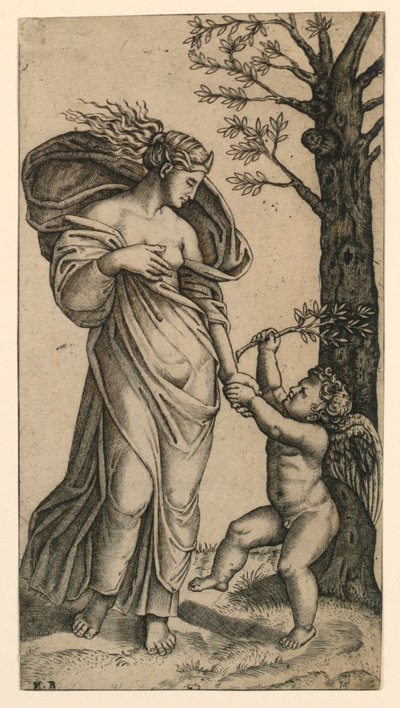 La Réconciliation de Minerve et Cupidon - Marc Antonio Raimondi