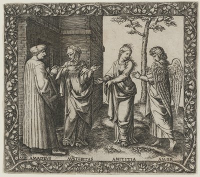 Amadeus Berruti avec Austeritas, Amititia et Amor - Marcantonio Raimondi