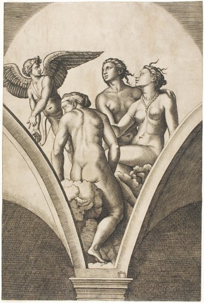 Cupidon et les Trois Grâces - Marcantonio Raimondi