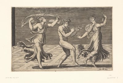 Satyre dansant et ménades - Marcantonio Raimondi