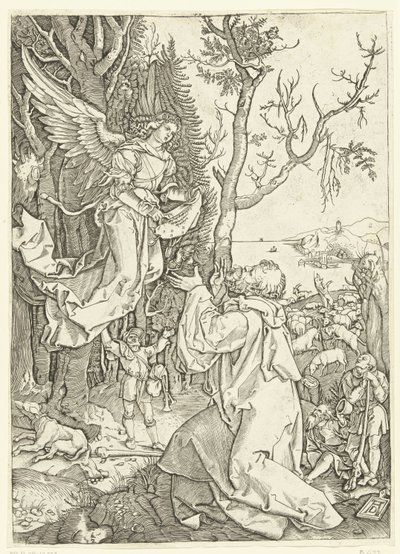 Ange apparaît à Joachim Vie de Marie (titre de la série) - Marcantonio Raimondi