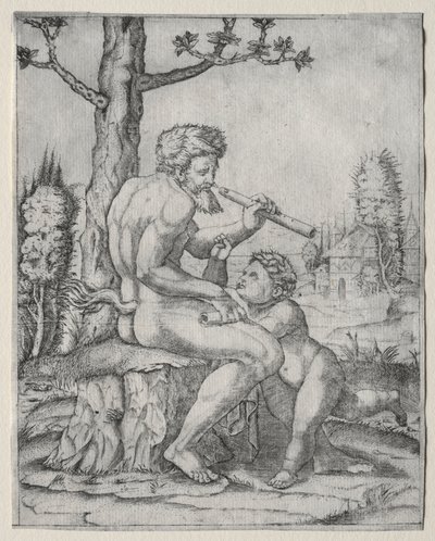 Faune et Enfant - Marcantonio Raimondi