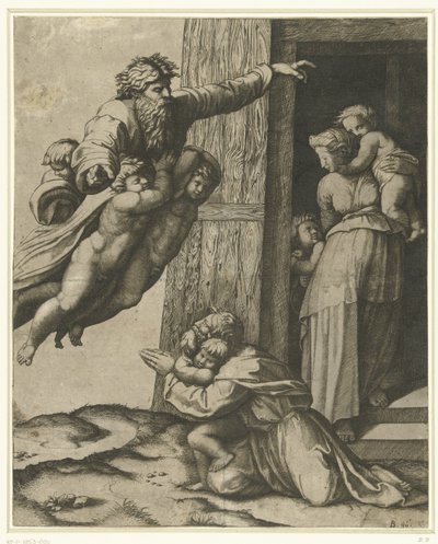 Dieu apparaît à Noé après le déluge - Marcantonio Raimondi