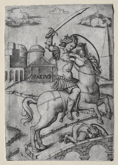 Horatius Cocles défendant le pont Sublicius - Marcantonio Raimondi