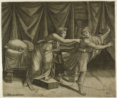 Joseph et la femme de Potipher - Marcantonio Raimondi