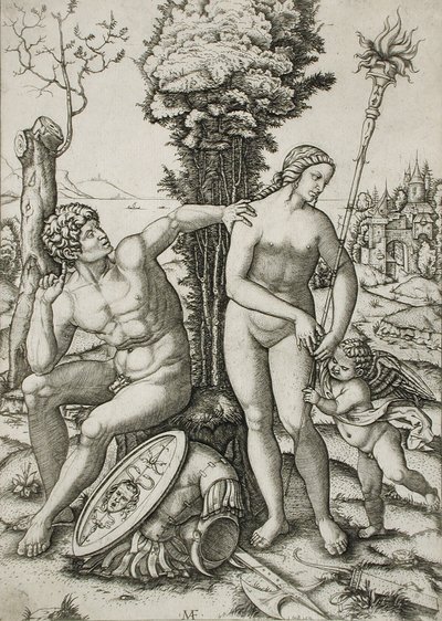 Mars, Vénus et Cupidon - Marcantonio Raimondi