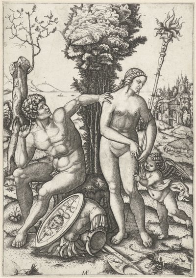 Mars et Vénus en couple avec Amour - Marcantonio Raimondi