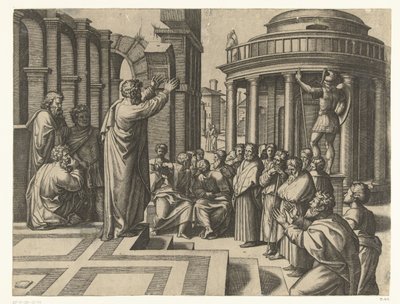 Paul prêche à Athènes - Marcantonio Raimondi