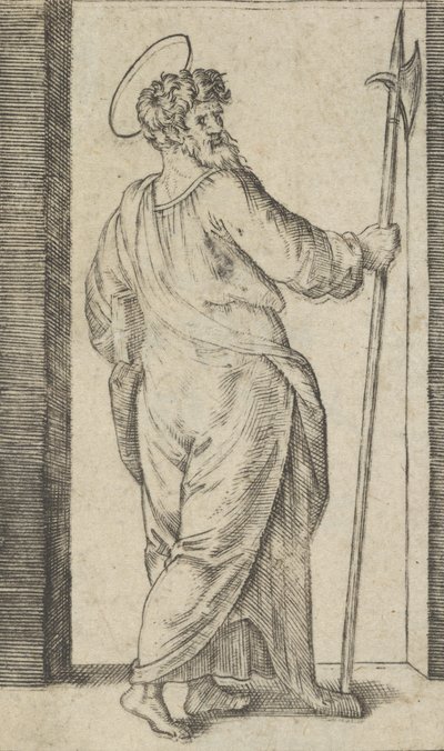 Saint Jude, tenant une hallebarde dans sa main droite, de la série 