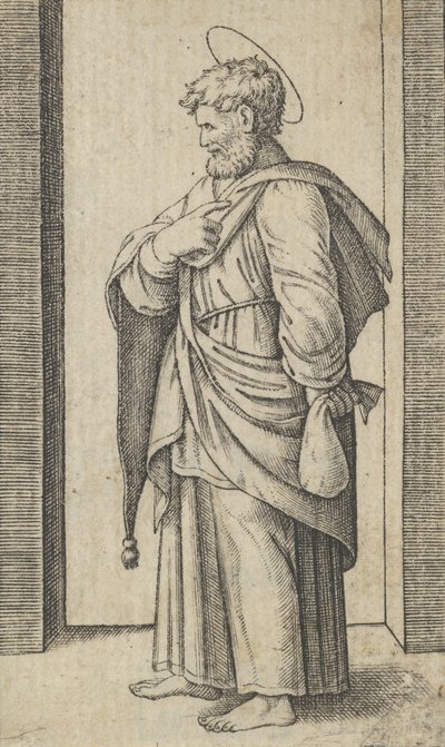 Saint Matthieu, un petit sac dans sa main gauche, de la série 