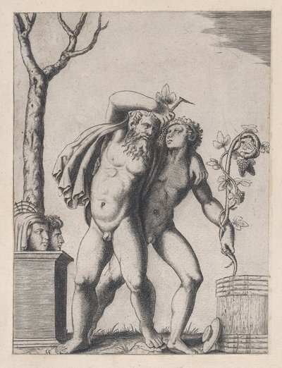Speculum Romanae Magnificentiae : Jeune et vieux Bacchant - Marcantonio Raimondi