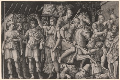 Trajan couronné par la victoire - Marcantonio Raimondi