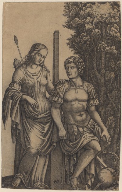 Vénus apparaissant à Énée - Marcantonio Raimondi