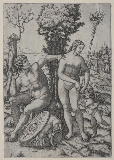 Vénus, Mars et Cupidon - Marcantonio Raimondi