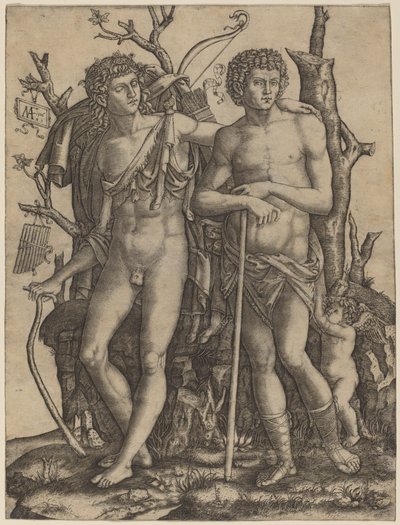 Apollon et Hyacinthe - Marcantonio Raimondi after Francesco Francia