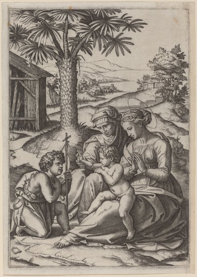 Madone sous un Palmier - Marcantonio Raimondi after Raphael