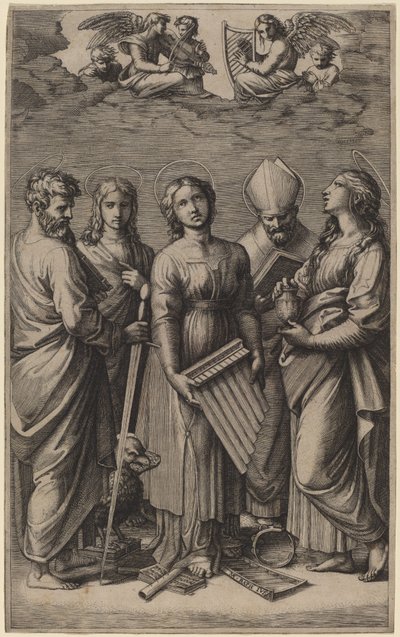 Sainte Cécile - Marcantonio Raimondi after Raphael
