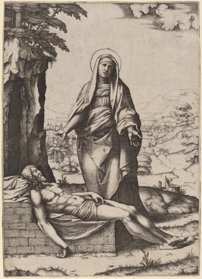 La Lamentation de la Vierge - Marcantonio Raimondi after Raphael
