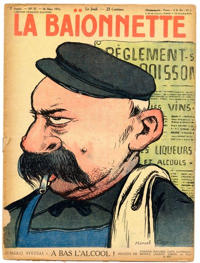 Couverture de « La Baionnette », satirique en couleurs - Marcel Amable O.L. Capy