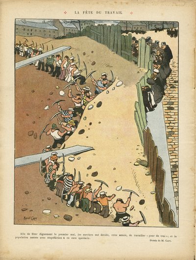 Illustration de Marcel Capy dans Le Rire, 27/04/12 - Fête du Travail - Urbanisme, Travail, 1er mai - Terrassiers - Marcel Amable O.L. Capy