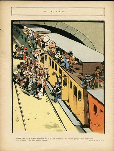 Illustration de Marcel Capy (1865-1941) dans Le Rire, 03/09/10 - La satyre - Urbanisme, Train, Pont - Marcel Amable O.L. Capy