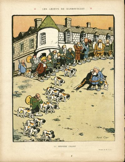 Illustration de Marcel Capy dans Le Rire, 22/02/13 - Les adieux de Rambouillet - Chasse, Président de la République, Rambouillet - Fallières Armand - Marcel Amable O.L. Capy