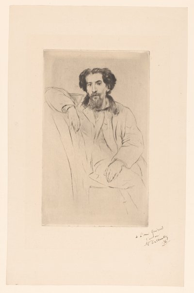 Portrait de Henri Charles Guérard - Marcellin Gilbert Desboutin (signed by artist)