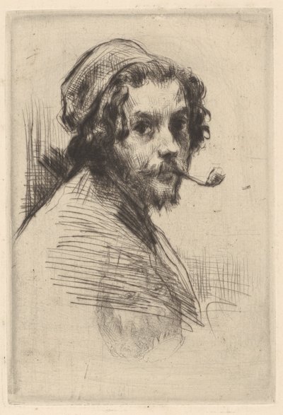 Autoportrait de Marcellin Gilbert Desboutin avec pipe - Marcellin Gilbert Desboutin