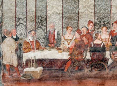 Banquet (détail) - Marcello or Romani Girolamo (Romanino) (c.1485 c.1566) (attr.to) Fogolino
