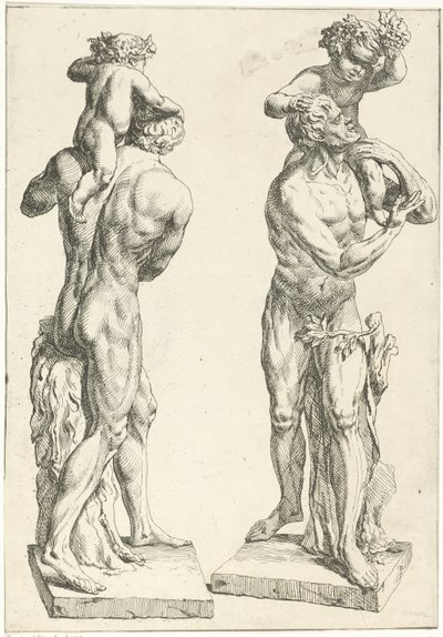 Silenus avec le jeune Bacchus - Marcellus Laroon (I)