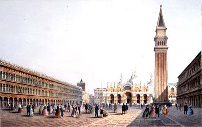 Piazza S. Marco, gravé par Brizeghel - Marco (after) Moro