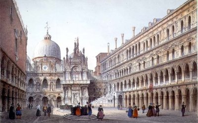 La Cour du Palazzo Ducale, Venise, gravée par Brizeghel - Marco (after) Moro