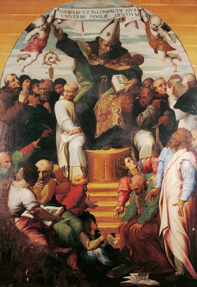 Saint Augustin en gloire disputant avec des hérétiques - Marco (c.1486 1542) Cardisco