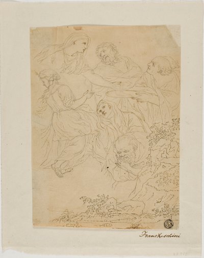 Croquis de figures, paysage - Marcantonio Franceschini