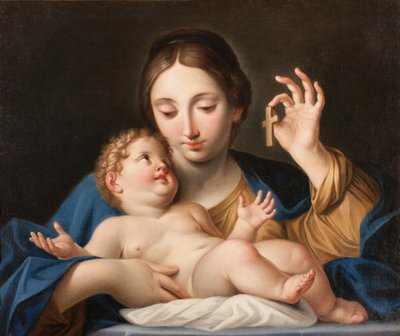 La Vierge montrant une petite croix à Jésus - Marcantonio Franceschini