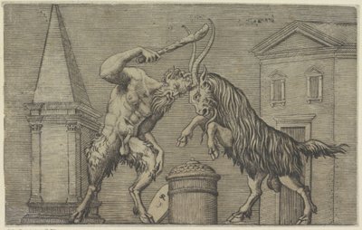 Satyre et bélier en combat - Marco Dente
