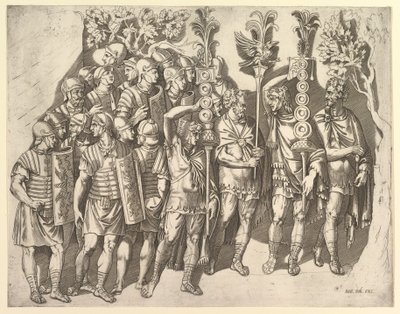 Speculum Romanae Magnificentiae : Une légion romaine de la colonne de Trajan, 16ème siècle - Marco Dente