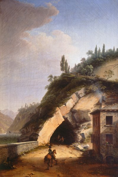 Vue de la maison et de la première galerie de Varenna à Bellano, par Marco Gozzi - Marco Gozzi