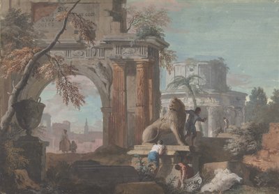 Caprice avec ruines romaines, vers 1700-1730 - Marco Ricci