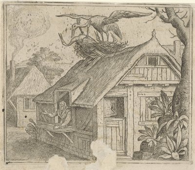 Fable sur les cigognes et leur religion - Marcus Gheeraerts (I) (attributed to)