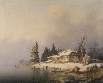 Ferme au bord du lac en hiver - Marcus Pernhardt